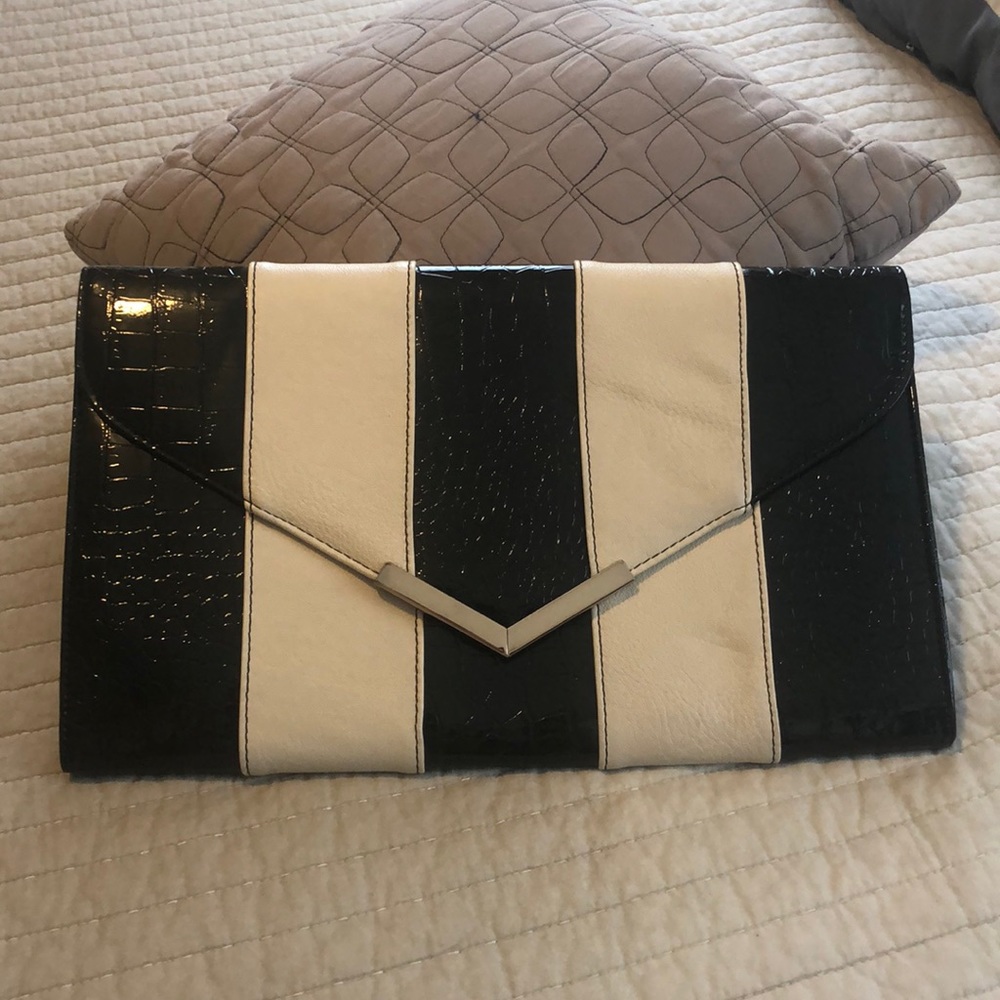 Black and white clutch